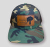 Camo leather patch hat